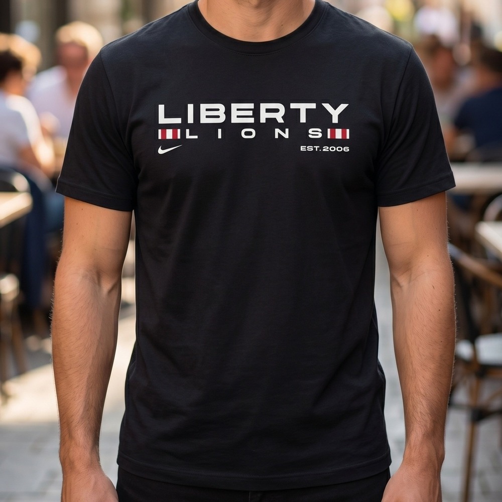Nike Liberty Lions Graphic T-Shirt Mens Black Short Sleeve Crew Neck Est 2006 XL
